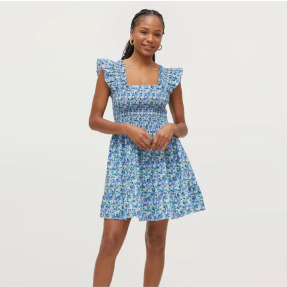 Hill House Blue Floral Mini Dress